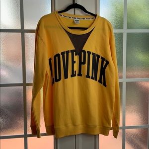 Pink By Victoria Secret Yellow Sweatshirt Sz. L
